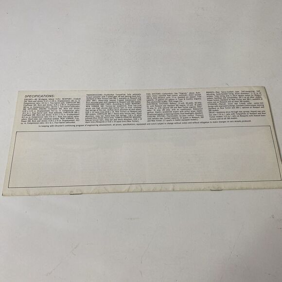 1963 New Yorker by Chrysler 300 90-Degree V-8 Engine 12-V Car Catalog Brochure - Picture 6 of 6